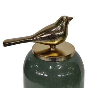 Vasi cilindrici moderni con coperchio a forma di uccello, decorazione in vetro per soggiorno, elegante set di vasi per fiori. - Product Image 5
