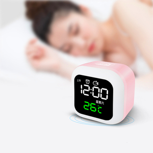 Intelligence Voice Control Electronic LED Digital Luminous Small Alarm <strong>Clock</strong> USB Plug-in <strong>Bedside</strong> 2023 Creative Mirror Desk <strong>Clock</strong> - Product Image 1