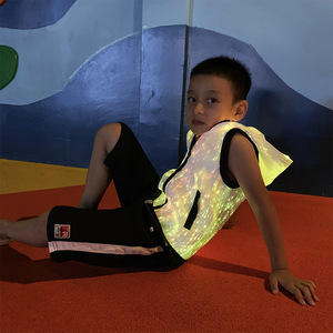 <span class=keywords><strong>Sweat</strong></span> à capuche pour enfants, en Fiber optique, veste lumineuse LED, couleur changeante, <span class=keywords><strong>sweat</strong></span>-shirt, vêtements pour enfants, garçons et filles, - Product Image 3