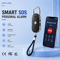 Mini alarme de sécurité porte-clés, dispositif d'urgence SOS portable, son fort 130 dB, rechargeable Type-C, pour la sécurité des femmes en voyage