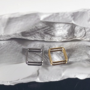 Stainless Steel Square Hinge <b>Nose</b> <b>Ring</b> Gold Color Geometric Design Piercing Jewelry - Product Image 3