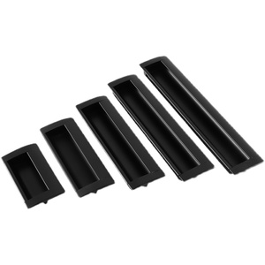 Tirador de Cajón Empotrado Cuadrado de Aleación de Aluminio Negro Oculto, Ajustable, de Lujo Moderno, 13mm de Altura, para Sala de Estar - Product Image 1