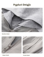 Blouson bomber à capuche superposé pour homme, coupe décontractée, effet deux pièces, coupe-vent léger, vêtement de sport, double fermeture éclair, streetwear, noir