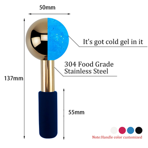 Cryo <span class=keywords><strong>Stick</strong></span> de mano de acero inoxidable dorado, alivia la fatiga ocular, rodillo de enfriamiento Facial, herramienta de masaje de globo de hielo - Product Image 3
