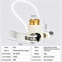 Adaptateur de raccord de tuyau d'arrosage en cuivre pour robinet, connecteurs en Y, anti-goutte, verrouillage à une touche, raccord d'irrigation