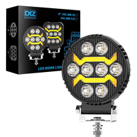 Nouveau phare de travail LED 12V pour camion, véhicule tout-terrain 4x4, VTT, avec signalisation jaune, carré 4 pouces, DRL, accessoires arrière de voiture