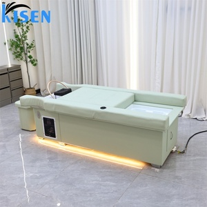 Kisen New Design Luxury Salon Equipment Shampoo Bed Pedicure Chair Led Light Therapy Electric Bed Thai Massage <b>Table</b> Foot <b>Bath</b> - Product Image 5