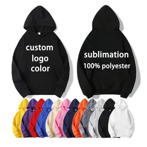 factory Wholesale USA size Men women100% polyester plain pullover Hoodieds custom logo Heat sublimation blank hoodies