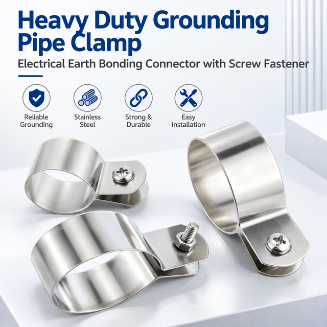 Heavy Duty Grounding Pipe Clamp Electrical Earth Bonding Connector with Screw Fastener