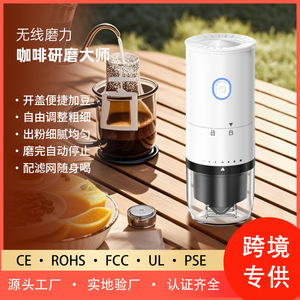 Coffee Grinder Electric Ceramic Blade Adjustable Grind Size Portable Home And Outdoor Use White And Black - Product Image 3