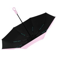 Parapluie pliant automatique à poignée anneau et crochet, protection UV, portable, facile à plier, pour cadeaux d'affaires - Fabricant