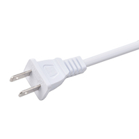 Conector UL 18AWG, blanco, 5 pies, NEMA 1-15P, conector IEC C7 de codo, cable de alimentación para electrodomésticos pequeños