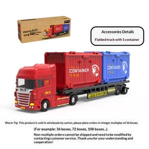 Jouet de transport pour enfants Onr, semi-remorque, simulation de camion à plateau, modèle de remorque porte-conteneurs, TPE silicone, 22 cm - Product Image 2