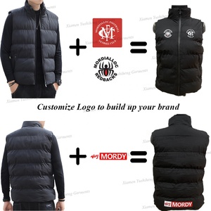 Men's Luxury Puffer Vest <strong>With</strong> Logo 20D Lightweight Waterproof Nylon Winter Jacket <strong>With</strong> Hood Short <strong>Sleeve</strong> Padded <strong>Gilet</strong> - Product Image 5