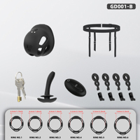 Jaula de Castidad Vibrante YPM con 10 Vibraciones, Control Remoto, Jaula para Pene con 6 Anillos, 2 Llaves, Silicona