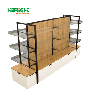 Siêu thị/cửa hàng tạp hóa bán lẻ Rack hiển thị màu đen hai mặt Gondola kệ cửa hàng tiện lợi kệ làm bền kim loại - Product Image 1