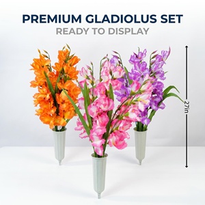 Fleurs artificielles réalistes en gros : Gladiolus et Orchidées Épée en soie à longue tige pour mariages, Pâques, <span class=keywords><strong>d</strong></span>écorations de maison et de fêtes - Product Image 1