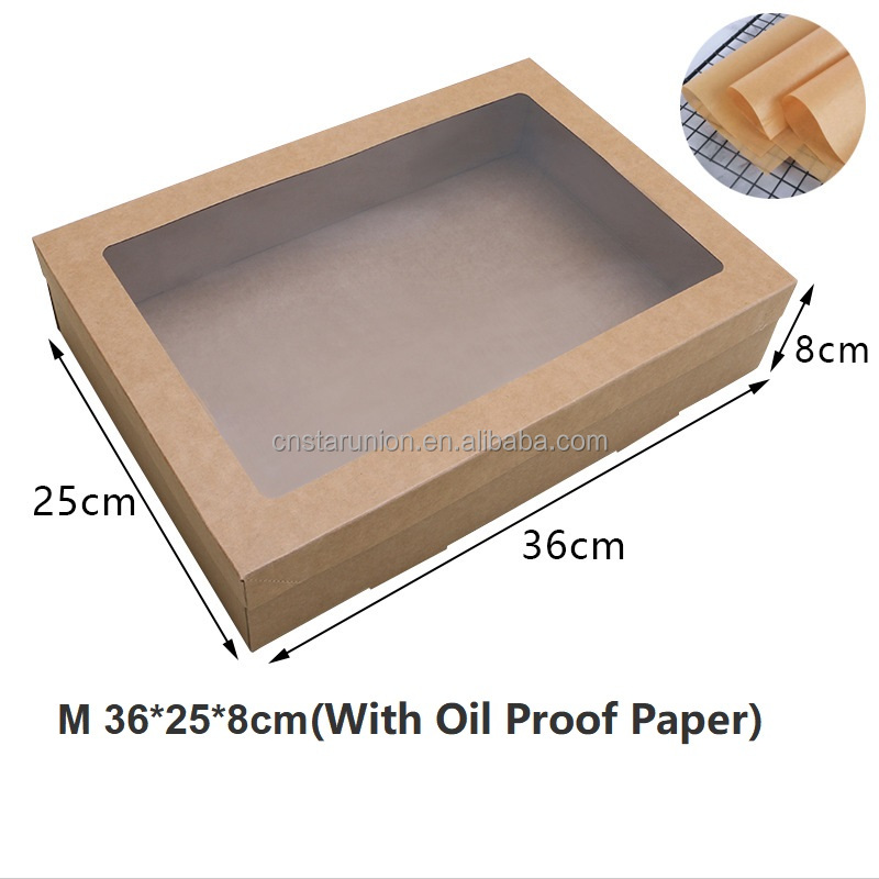 Marrón M 36*25*8cm (con papel a prueba de aceite)