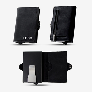 Hot Selling Wholesale Price Casekey Business Card Holder Case Pocket <b>RFID</b> <b>Protection</b> Slim PU Leather <b>Wallet</b> Multifunctional - Product Image 6