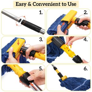 Tùy Chỉnh Thương Mại Cấp Trung Quốc Thực Hiện Looped End Nhiệm Vụ Nặng Nề Lớn Công Nghiệp Làm Sạch Bông Ướt Sợi Lau - Product Image 4