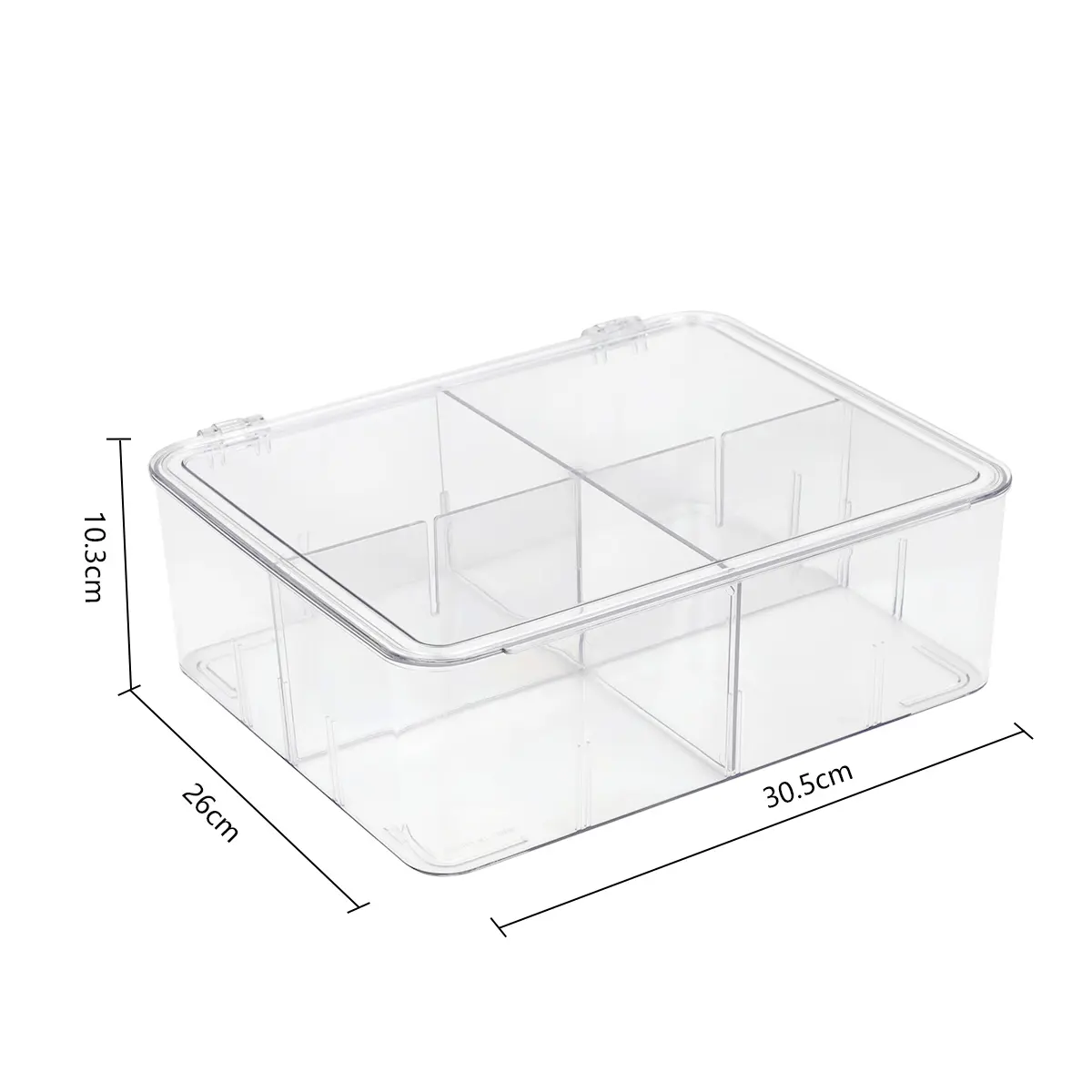 Coffer And Tea Bags Storage Organizer Food Organizational Bins Box with Lid and Removable Dividers