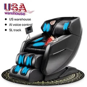 2023 almacén de EE. UU. Sl Track sillón de cuerpo completo de gravedad cero silla de calidad de masaje AI para la venta Precio de masajeador de silla 3D