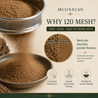 MUJINXUAN 20g Poudre d'encens naturelle 120 Mesh Bois d'agar Bois de santal Bois aromatique Parfum chinois mélangé pour la fabrication d'encens