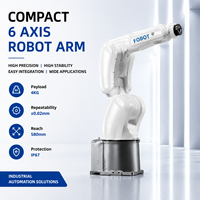 Bras robotisé industriel FOBOT IP67 Mini 6 axes, bras robotisé haute vitesse pour l'étiquetage, le ramassage et le tri automatisés, précision ±0,02 mm