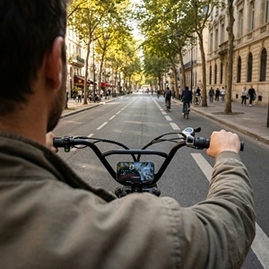 Vélo électrique à deux places avec selle allongée et système d'alimentation 48V, Ebike Scrambler vintage pour les déplacements urbains partagés - Product Image 6