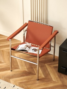 <span class=keywords><strong>Fauteuil</strong></span> design Bauhaus <span class=keywords><strong>vintage</strong></span> en <span class=keywords><strong>acier</strong></span> <span class=keywords><strong>et</strong></span> <span class=keywords><strong>cuir</strong></span> PU pour salon ou bureau moderne - Product Image 2