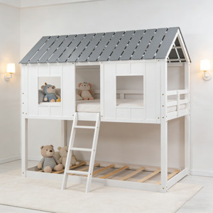 Factory Made Tree House Twin Bunk <b>Bed</b> In White For Kids Bedroom Tree House Bunk <b>Bed</b> Children Tree House Wood <b>Bed</b> - Product Image 3