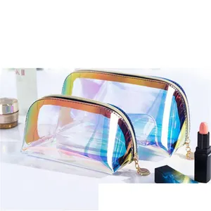 Mode Laser Kosmetik tasche Frauen Make-up Fall PVC Transparent Beauty Organizer Beutel Weibliche Lippenstift Tasche Lady Make Up Pouch