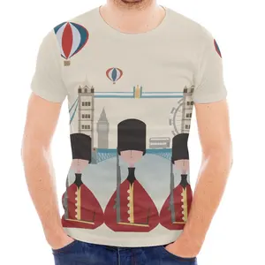 영국 스타일 디자인 남성 크루넥 티셔츠 Dropshipping 여름 편안한 통기성 의류 캐주얼 반팔 티셔츠