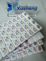 160 Fichas de Mahjong Acrílicas Glitterville, Juego de Mahjong Plegable Portátil de Lujo Moderno para Juegos de Casino