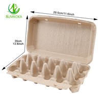SUMKOKA Plateau à œufs en pulpe moulée à 18 alvéoles – Écologique, jetable et biodégradable pour l'expédition de poulet d'élevage