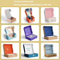 Boîte d'expédition en carton ondulé recyclable OEM, imprimée à l'intérieur et à l'extérieur, avec art personnalisé dessiné à la main, emballage cadeau pour e-commerce