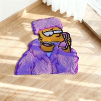 Tapis Bart Simpson Hypebeast, style personnage de dessin animé personnalisé, tapis en peluche de forme irrégulière pour la décoration de chambre streetwear