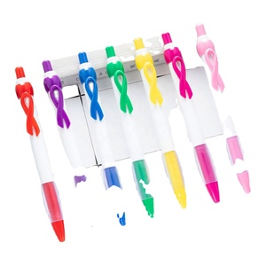 Clip con Forma de Cinta, Plástico, Concienciación sobre el Cáncer de Mama y la Salud Mental, Violencia Doméstica, Evento Público, Logotipo, Bolígrafo - Product Image 1
