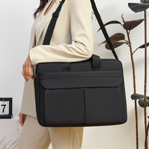 Maletín para portátil de hombro de tela impermeable con revestimiento, bolso de mano de gran capacidad para negocios, el bolso para portátil de moda más popular para hombres - Product Image 6