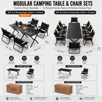 Table de camping pliante moderne avec structure en fer, accoudoirs en bois massif, siège en polyester, portable, légère, pour la plage, le pique-nique, le jardin
