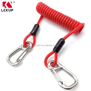 Cordon de sécurité anti-perte en spirale, porte-clés rétractable <span class=keywords><strong>avec</strong></span> boucle de sécurité, laisse en spirale de 5,0 mm, cordon pour outils <span class=keywords><strong>avec</strong></span> <span class=keywords><strong>mousqueton</strong></span> - Product Image 2
