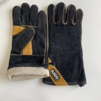 Gants de soudage Bate personnalisés en cuir de vachette noir, doublure confortable, pouce entier, durables, résistants à la chaleur pour le soudage MIG/TIG/à fil fourré
