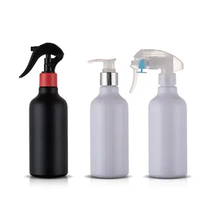 Customized empty 300ml PET plastic bottle with 24/410 silver collar pump for personal care lotion