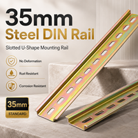 Rel Industri 35mm DIN Rail dengan Slot untuk Pemasangan Panel Otomasi Kabinet Listrik, Terminal Blok, Relay, Kontaktor