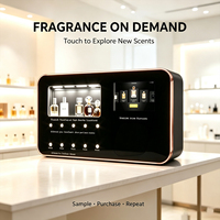 Distributeur automatique de parfum spécialisé avec écran tactile, paiement par pièces, fonctionnement autonome, WiFi commercial et code QR