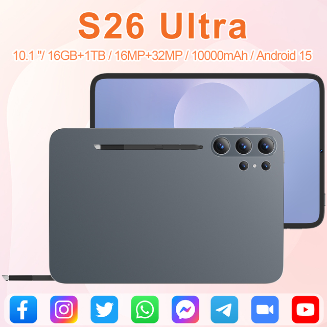 S26 Original Android15 Tablet 16GB New Capacitive Screen MTK Octa Core 10.1" 4G5G Wi-Fi 2560x1600 Educational