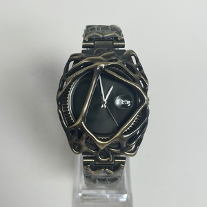 Orologio da Polso Vintage in Bronzo Y2K con Quadrante a Ragnatela in Alabastro, Design Unico e Creativo, Orologio al Quarzo con Data per Uomo - Product Image 3