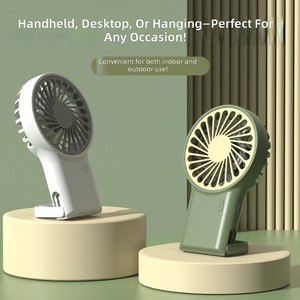 Nouveau ventilateur pliable portable avec mousqueton, mini ventilateur de bureau rechargeable par USB, design mignon de dessin animé, pour un rafraîchissement personnel - Product Image 2