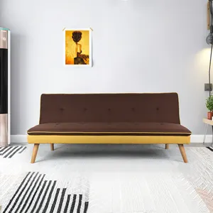 Modern Folding Sofa Bed Living Room Sleeper Couch Wood Frame Reclining Futon Sofa Bed
