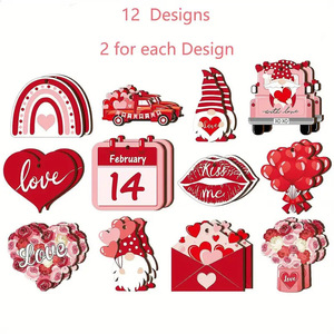 Decoraciones para la Fiesta de San Valentín Damai, Adornos de Madera en Forma de Corazón Rosa y Adornos Colgantes de Camiones de Dibujos Animados, Regalo - Product Image 5
